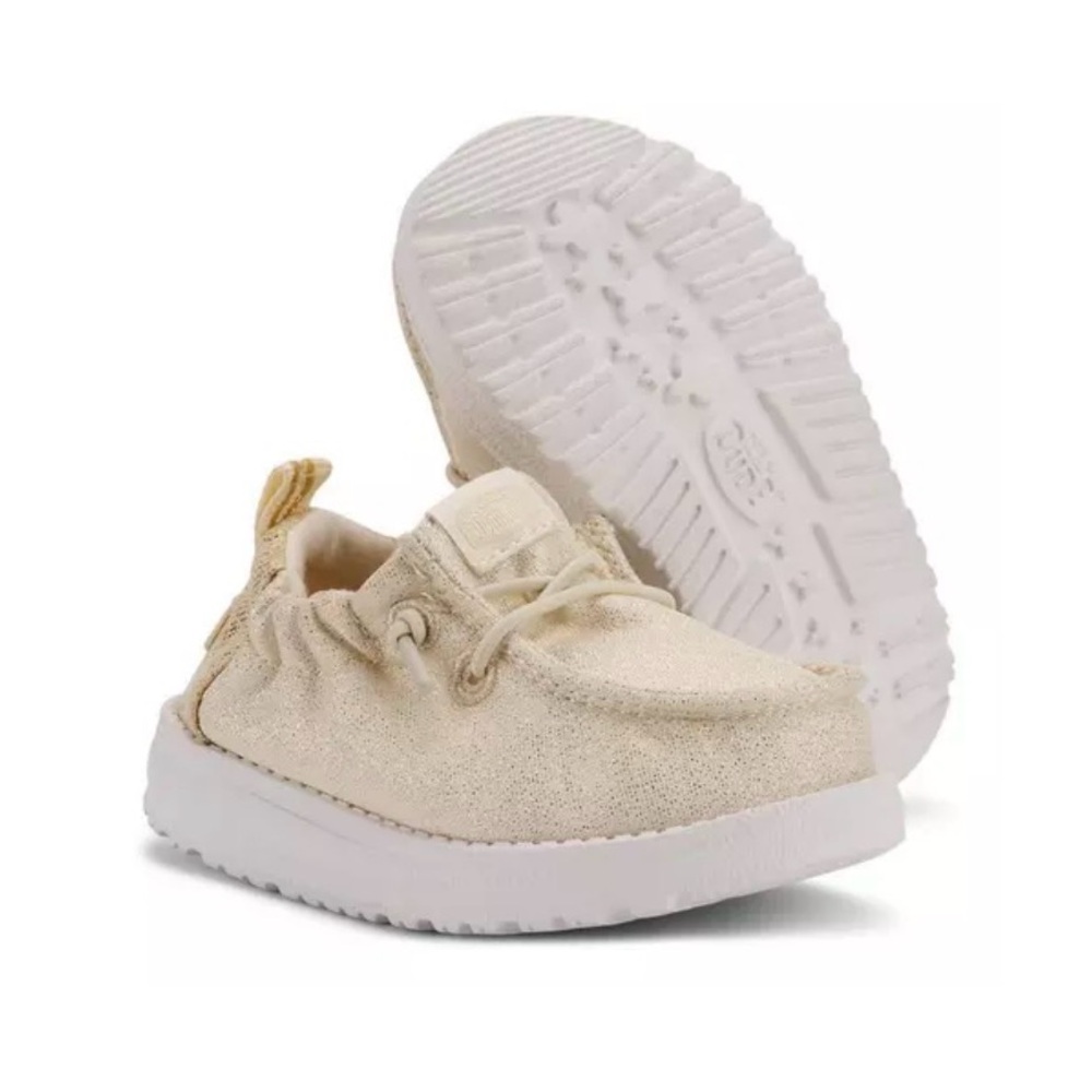 HEYDUDE Toddler Girls SZ 7 Slip On Glitter Novelty Shoes Lightweight 5.5”/140mm